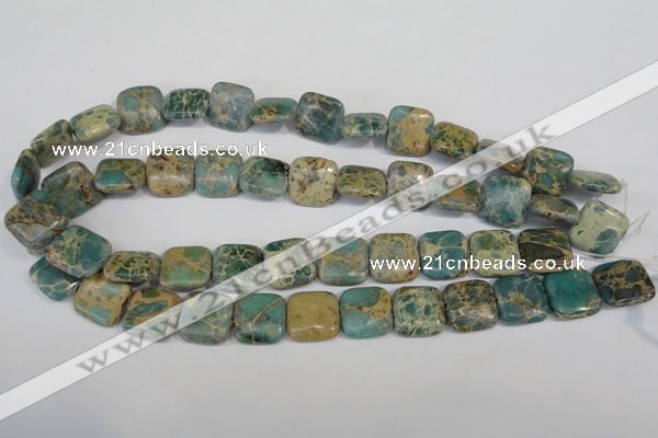 CAT5026 15.5 inches 16*16mm square natural aqua terra jasper beads