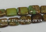 CAT5039 15.5 inches 6*8mm rectangle natural aqua terra jasper beads