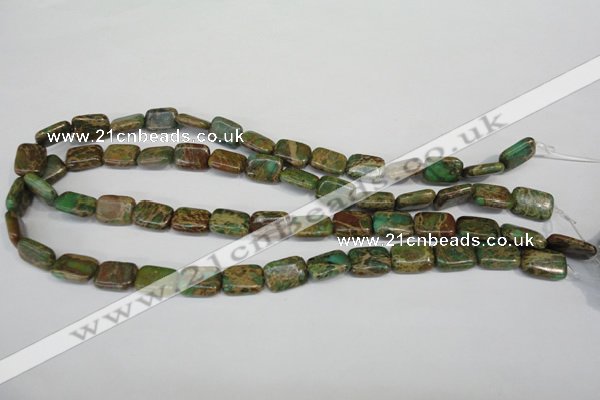 CAT5040 15.5 inches 10*14mm rectangle natural aqua terra jasper beads