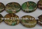 CAT5042 15.5 inches 15*20mm oval natural aqua terra jasper beads