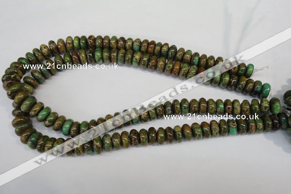 CAT5046 15.5 inches 6*12mm rondelle natural aqua terra jasper beads