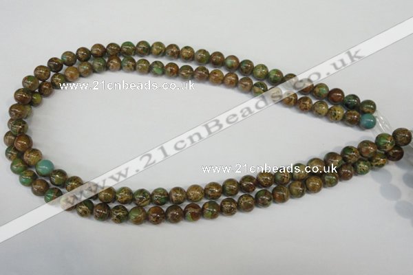 CAT5050 15.5 inches 8mm round natural aqua terra jasper beads