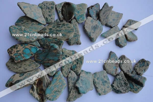 CAT5058 15*20mm – 25*48mm freeform natural aqua terra jasper beads