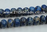 CAT52 15.5 inches 8*10mm rondelle dyed natural aqua terra jasper beads