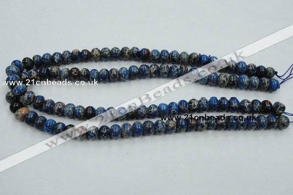 CAT52 15.5 inches 8*10mm rondelle dyed natural aqua terra jasper beads