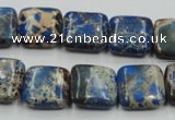 CAT53 15.5 inches 16*16mm square dyed natural aqua terra jasper beads