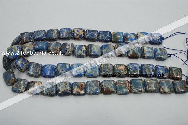 CAT53 15.5 inches 16*16mm square dyed natural aqua terra jasper beads