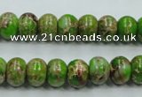 CAT55 15.5 inches 8*10mm rondelle dyed natural aqua terra jasper beads