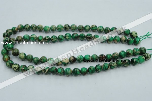 CAT58 15.5 inches 10mm round dyed natural aqua terra jasper beads