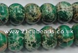 CAT61 15.5 inches 12*16mm rondelle dyed natural aqua terra jasper beads