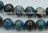 CAT62 15.5 inches 12mm round dyed natural aqua terra jasper beads