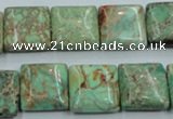 CAT68 15.5 inches 16*16mm square dyed natural aqua terra jasper beads