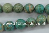 CAT76 15.5 inches 12mm round dyed natural aqua terra jasper beads