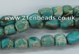 CAT78 15.5 inches 7*9mm nuggets dyed natural aqua terra jasper beads