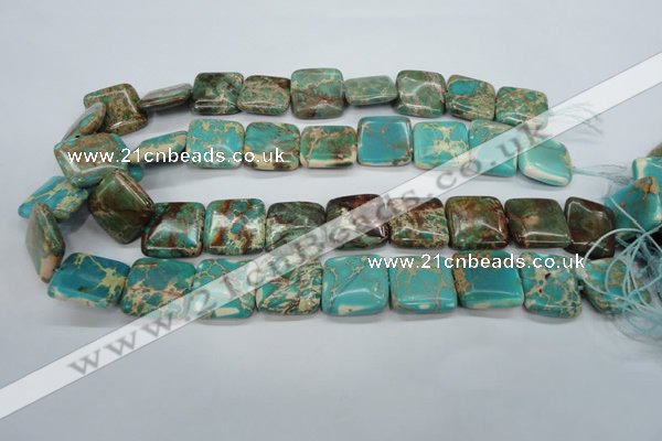 CAT90 15.5 inches 20*20mm square dyed natural aqua terra jasper beads