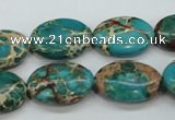 CAT98 15.5 inches 13*18mm oval dyed natural aqua terra jasper beads