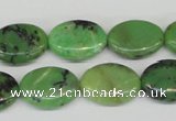 CAU17 12*16mm flat oval australia chrysoprase beads Wholesale