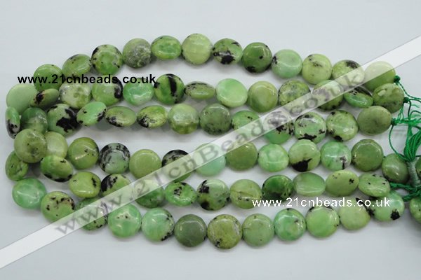 CAU202 15.5 inches 16mm flat round Australia chrysoprase beads