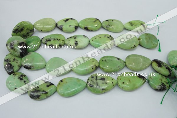 CAU229 15.5 inches 22*30mm flat teardrop Australia chrysoprase beads