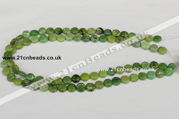 CAU37 15.5 inches 10mm flat round australia chrysoprase beads wholesale