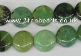 CAU38 15.5 inches 14mm flat round australia chrysoprase beads wholesale