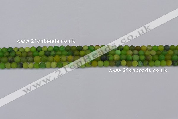 CAU410 15.5 inches 4mm round matte Australia chrysoprase beads