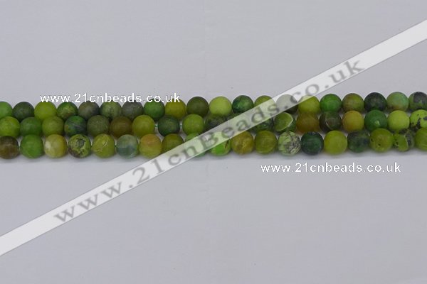CAU412 15.5 inches 8mm round matte Australia chrysoprase beads