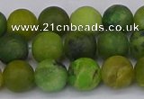 CAU413 15.5 inches 10mm round matte Australia chrysoprase beads