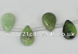 CAU42 10*14mm top-drilled flat teardrop australia chrysoprase beads