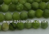 CAU510 15.5 inches 4mm round matte Chinese chrysoprase beads
