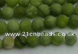 CAU510 15.5 inches 4mm round matte Chinese chrysoprase beads