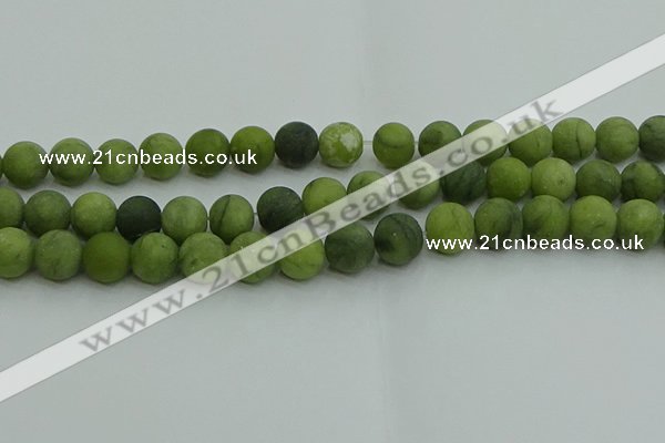 CAU513 15.5 inches 10mm round matte Chinese chrysoprase beads