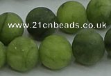 CAU514 15.5 inches 12mm round matte Chinese chrysoprase beads