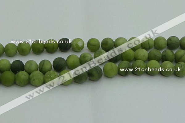 CAU514 15.5 inches 12mm round matte Chinese chrysoprase beads