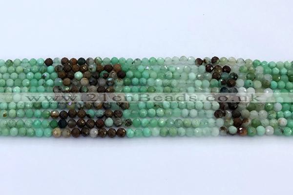 CAU568 15 inches 4mm faceted round Australia chrysoprase beads