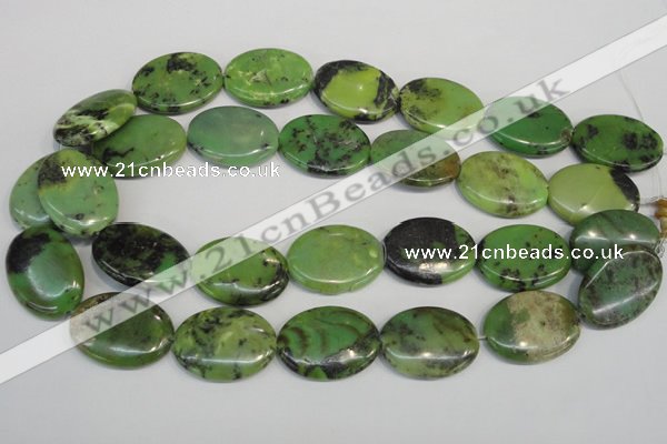 CAU66 15.5 inches 22*30mm oval Australia chrysoprase beads