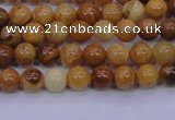 CAY01 15.5 inches 4mm round African yellow jasper beads wholesale