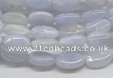 CBC08 15.5 inches 8*12mm oval blue chalcedony beads wholesale