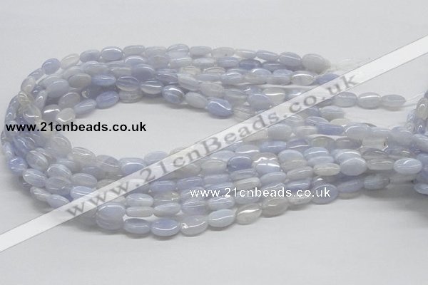 CBC08 15.5 inches 8*12mm oval blue chalcedony beads wholesale