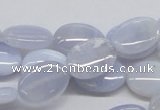 CBC10 15.5 inches 13*18mm oval blue chalcedony beads wholesale