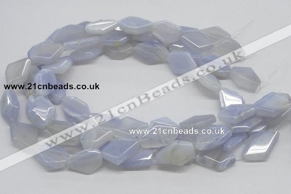 CBC14 15.5 inches 18*25mm freeform blue chalcedony beads wholesale