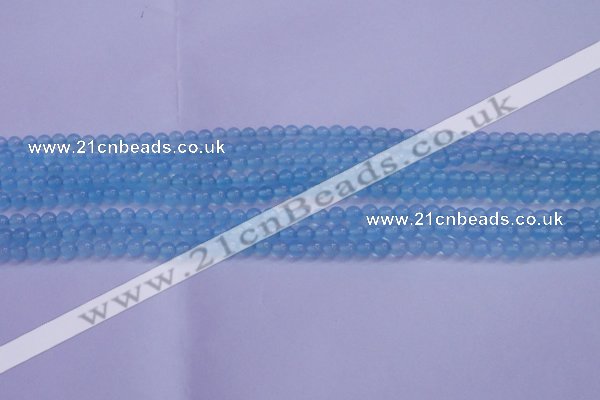 CBC250 15.5 inches 4mm A grade round ocean blue chalcedony beads