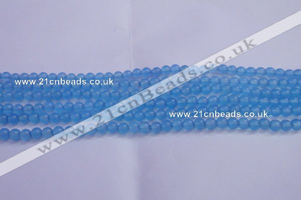 CBC251 15.5 inches 6mm A grade round ocean blue chalcedony beads