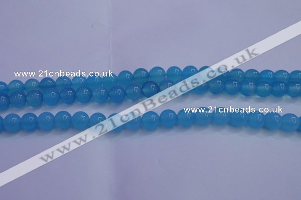 CBC252 15.5 inches 8mm A grade round ocean blue chalcedony beads