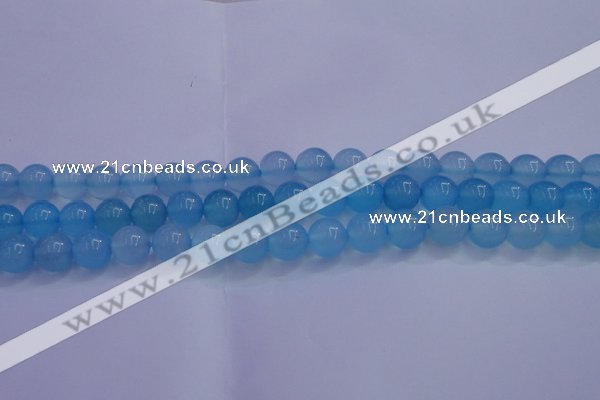 CBC254 15.5 inches 12mm A grade round ocean blue chalcedony beads