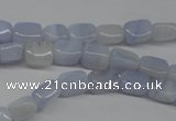 CBC26 15.5 inches 6*8mm nuggets blue chalcedony beads wholesale