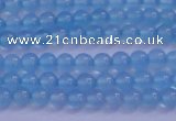 CBC260 15.5 inches 4mm AA grade round ocean blue chalcedony beads