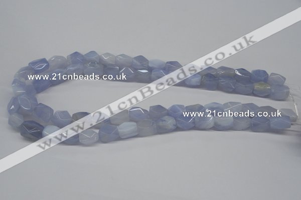 CBC28 15.5 inches 8*12mm – 10*14mm nuggets blue chalcedony beads