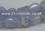 CBC29 15.5 inches 10*14mm – 12*16mm nuggets blue chalcedony beads