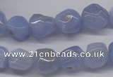 CBC30 15.5 inches 12*13mm nuggets blue chalcedony beads